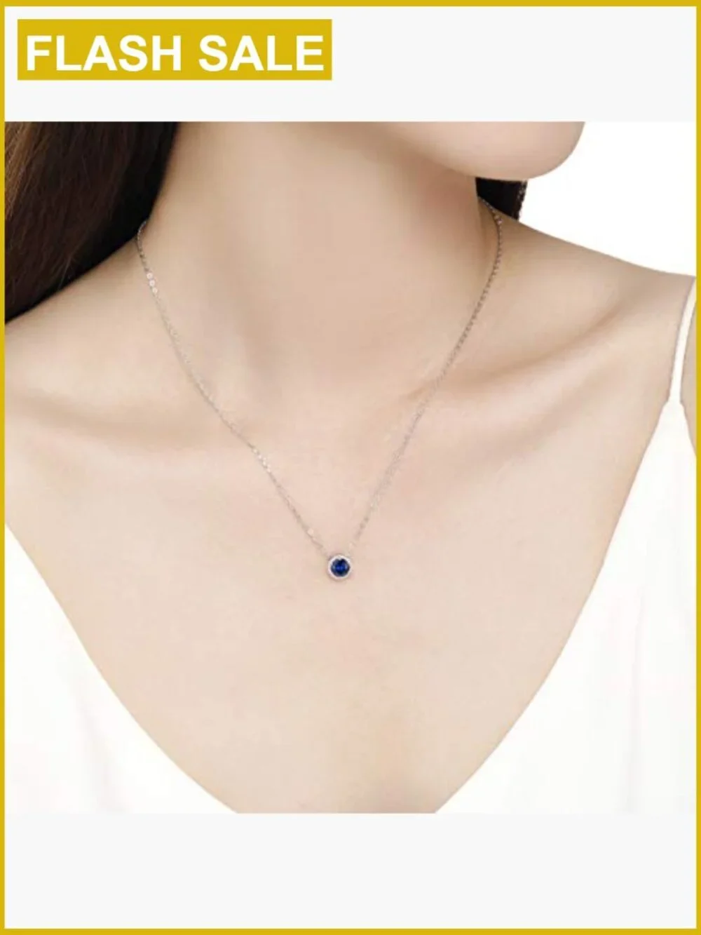 925 Sterling Silver Birthstone Pendant Necklace Cubic Zirconia Solitaire Pendant